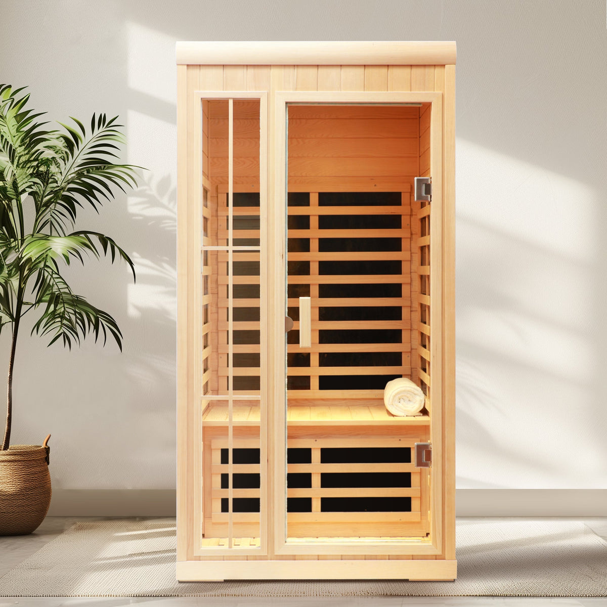 Deluxe One Person Far Infrared Hemlock Sauna Room