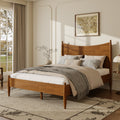 Classic Transitional Queen Size Solid Wood Platform Bed Frame