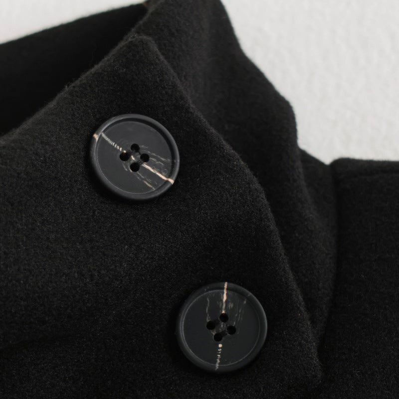Womens Loose-fitting Stand-collar Thick Woolen Short Coat