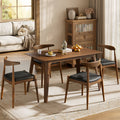 5-Piece Dining Set with Table and Chairs - Walnut & Black