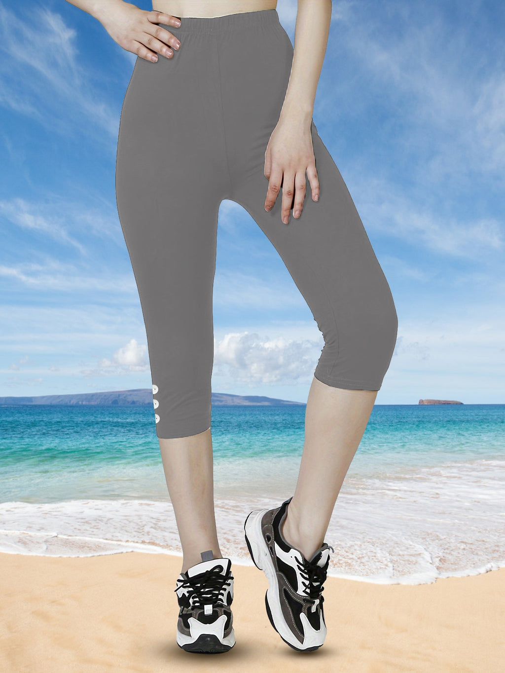 Women High Waisted Capri Leggings, Buttery Soft Yoga Pants, 4-Way Stretch Workout Athletic Cropped Pants For Daily Gym Fitness