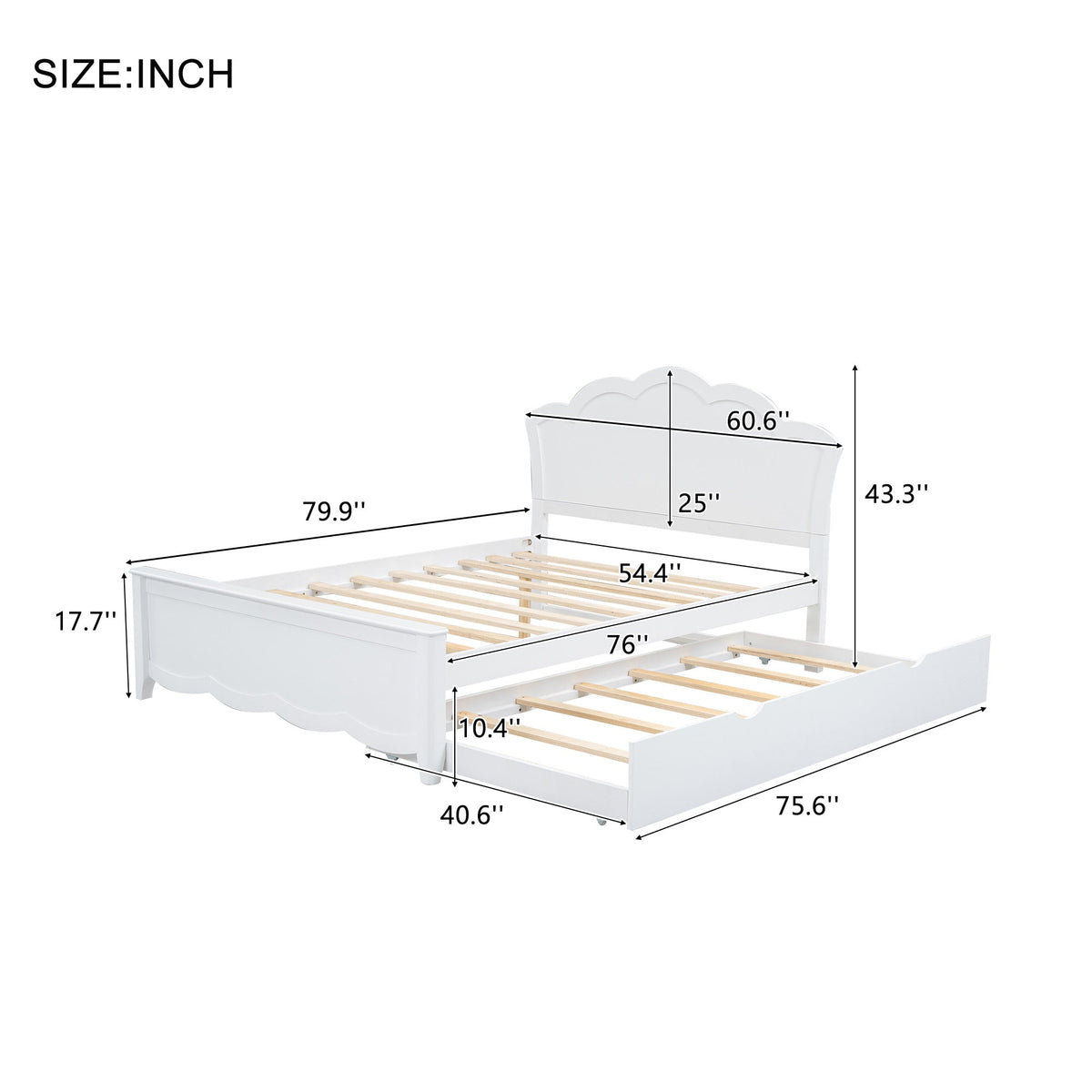 Full Size Wood Platform Bed with Underneath Storage and 2 Drawers