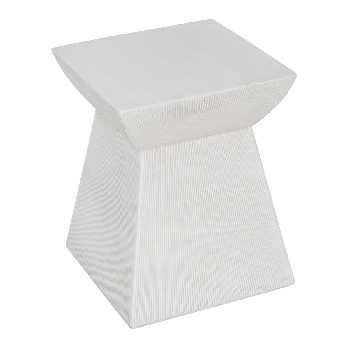 Antique-Textured Magnesium Oxide Outdoor Side Table