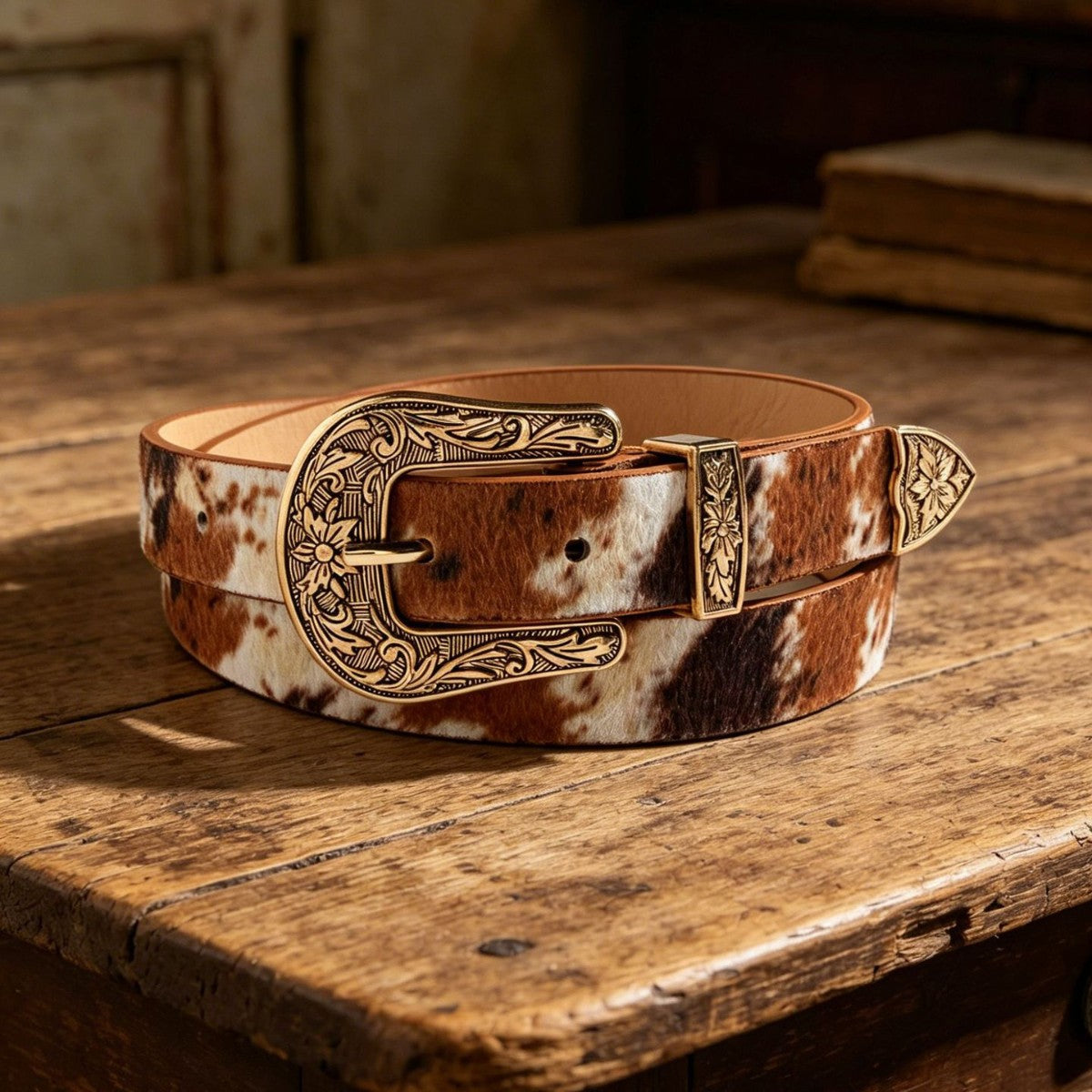 European And American New Retro Carved Imitation Horse Hair Leopard Print Fashion Y2K Dopamine Western Buckle Belt Cross-Border Women's Belt