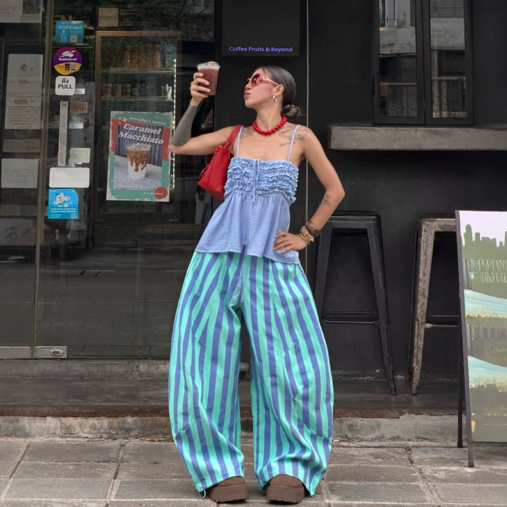 Women's Loose-fitting, Fashionable High-waisted Wide-leg Pants