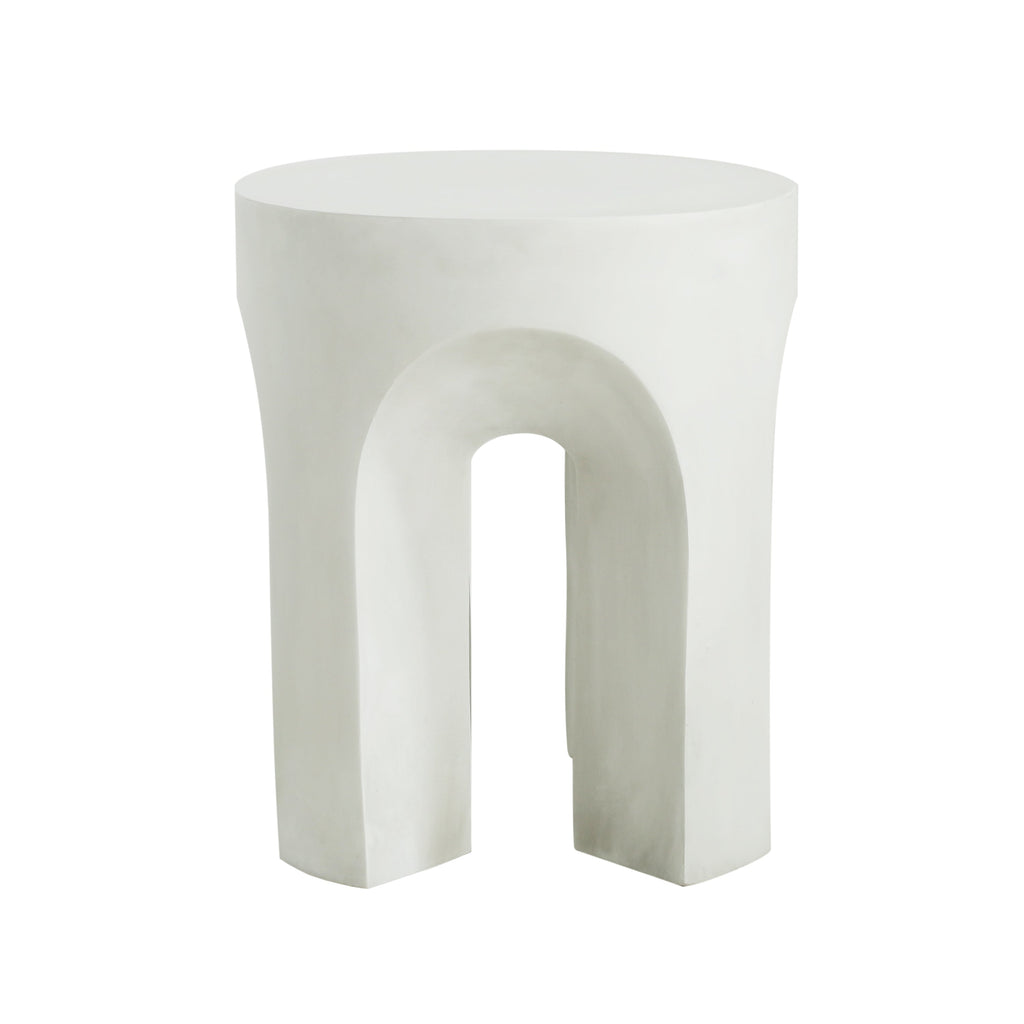 Outdoor MGO Round Top Side Table/End Table, Antique White