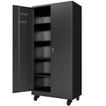 Heavy-Duty Metal Storage Cabinet with Wheels