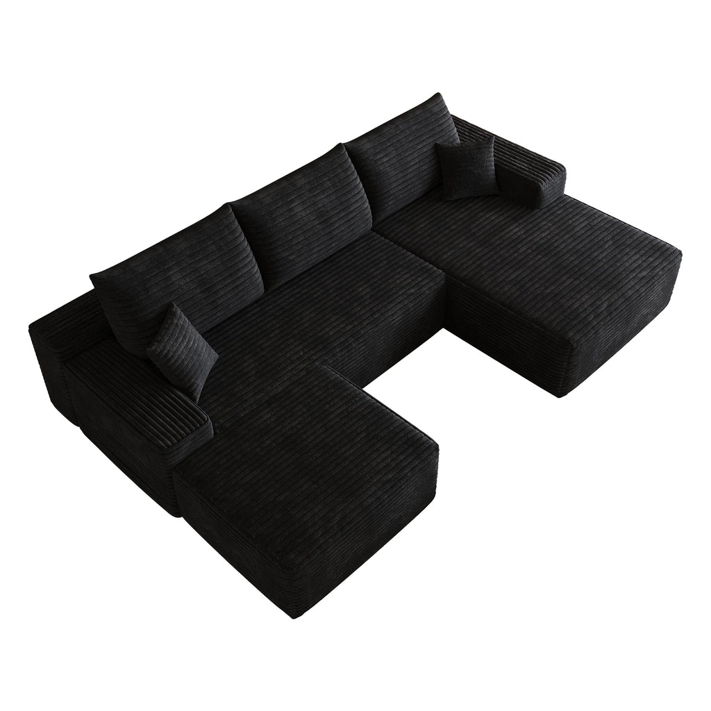 107" Cloud Sectional Sofa with Ottoman