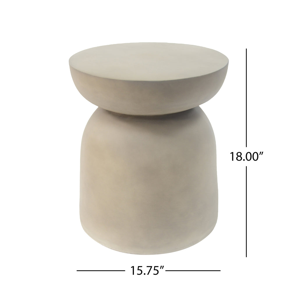 Outdoor Round Top MGO Drum Side Table
