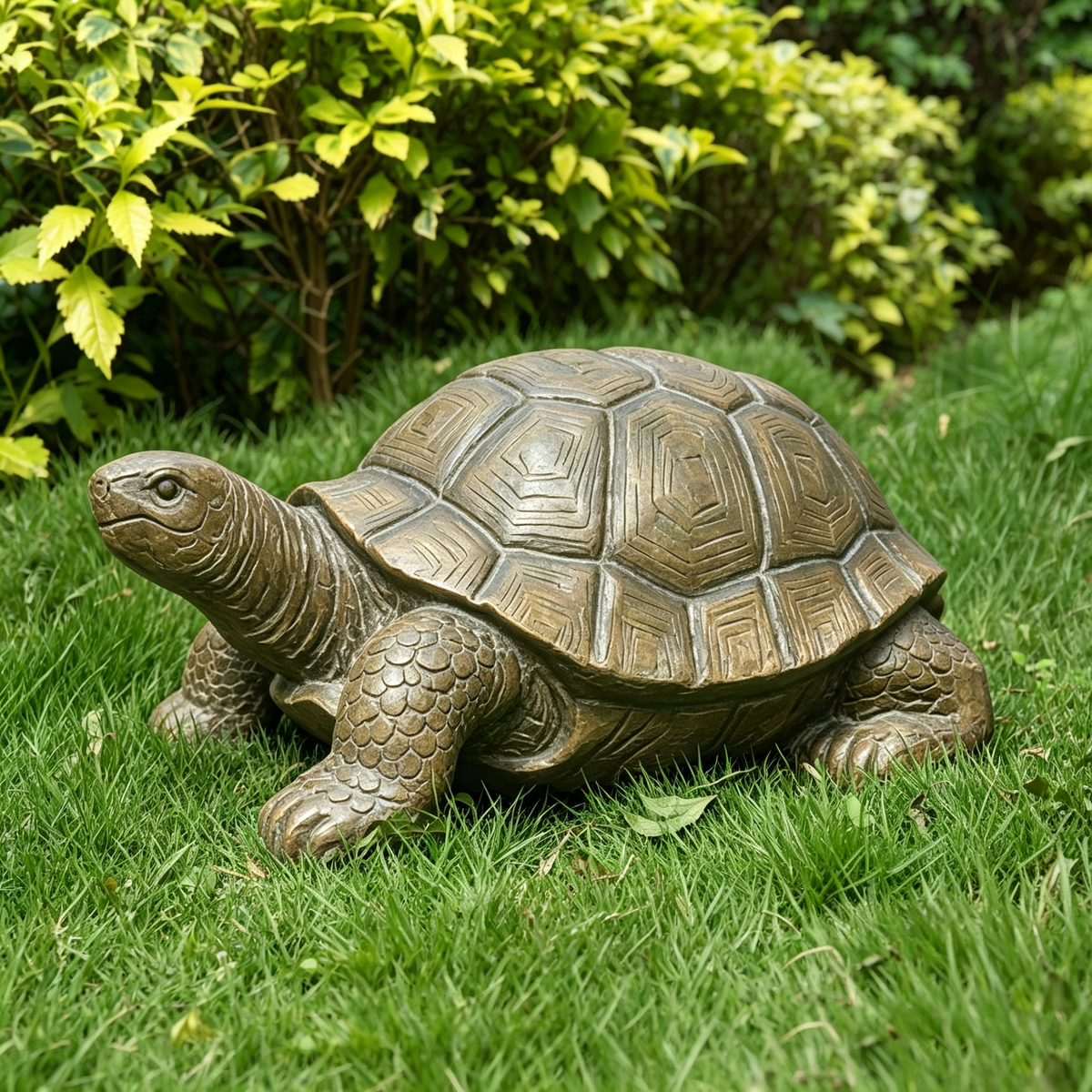 Realistic Tortoise Figurine - 30.51" Long Resin Turtle Statue