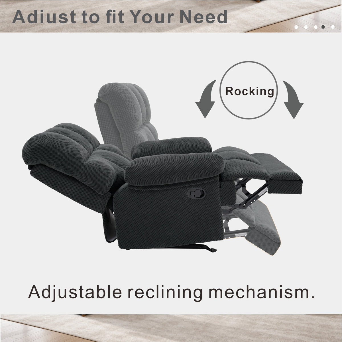 Modern Manual Rocker Recliner Chair