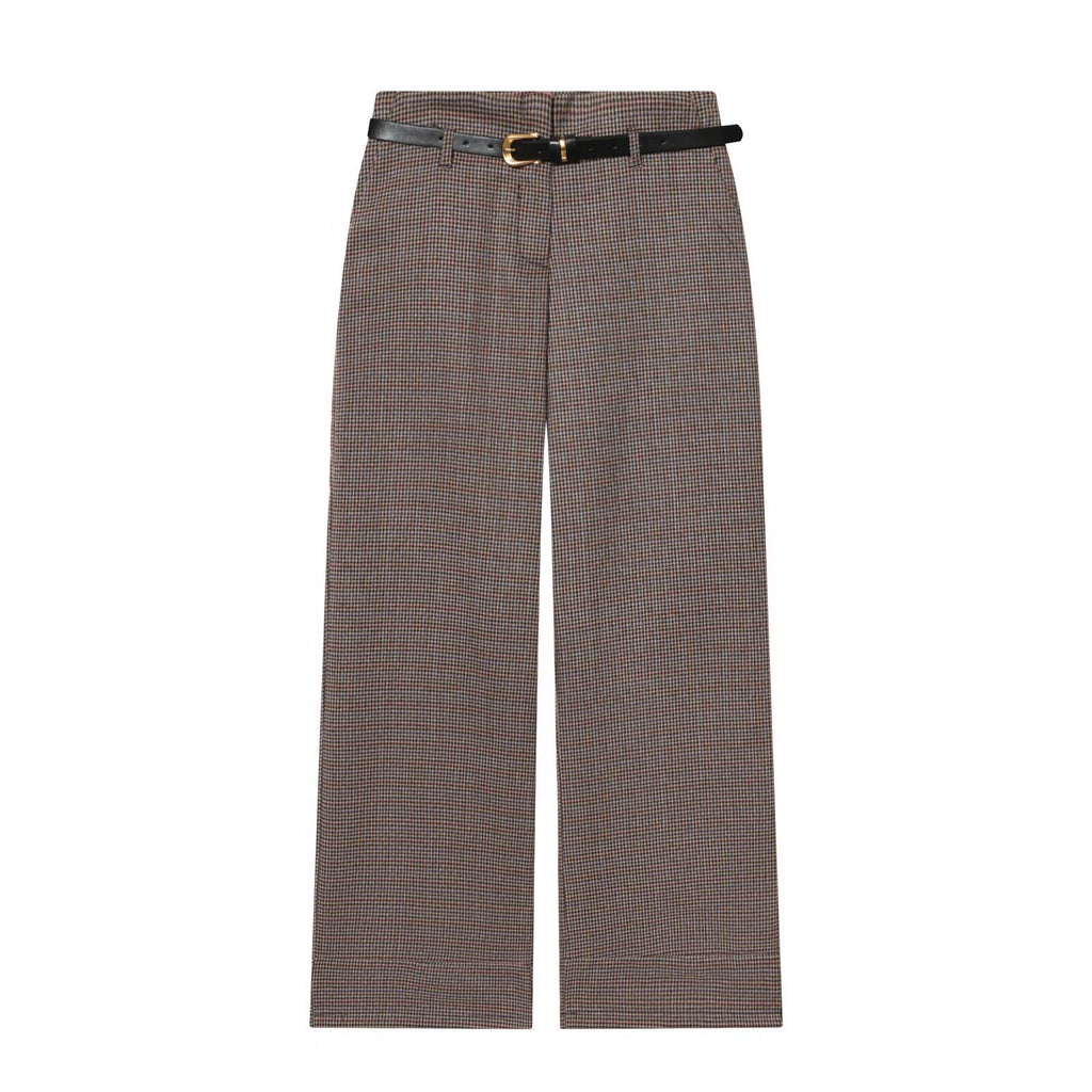 Women's High-waisted Straight-leg Trousers With A Belt