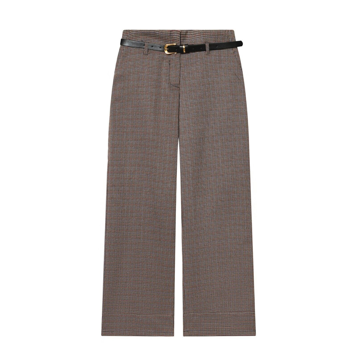 Women's High-waisted Straight-leg Trousers With A Belt