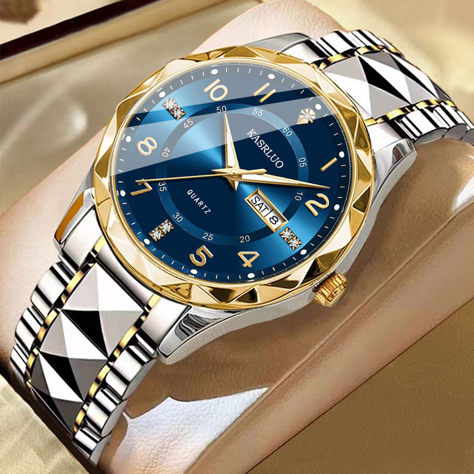 Men's Dual Calendar Fashion Waterproof Luminous Quartz Watch