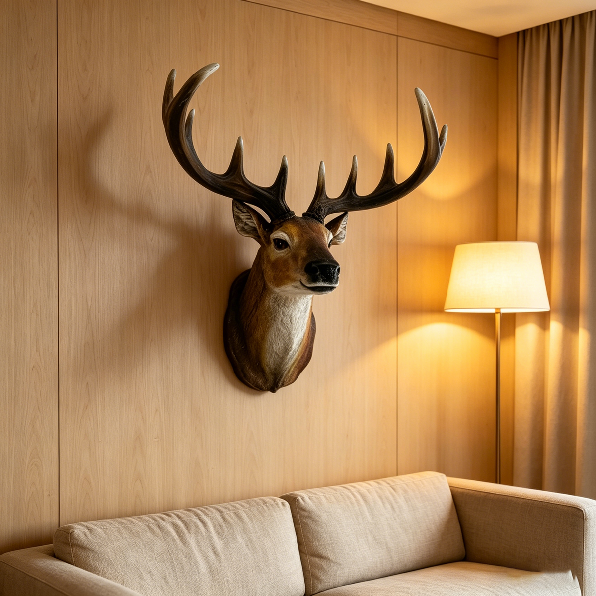 Stag Head Wall Mount - 14.57" Wide Resin Deer Bust
