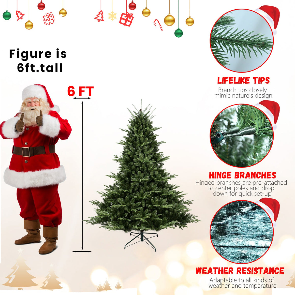 Full-Shaped 4FT Christmas Tree with 714 Tips