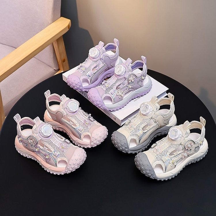 2026 Summer New Girls Closed-Toe Sandals, Kids Soft Sole Non-Slip Beach Shoes, Girls Sports Sandals