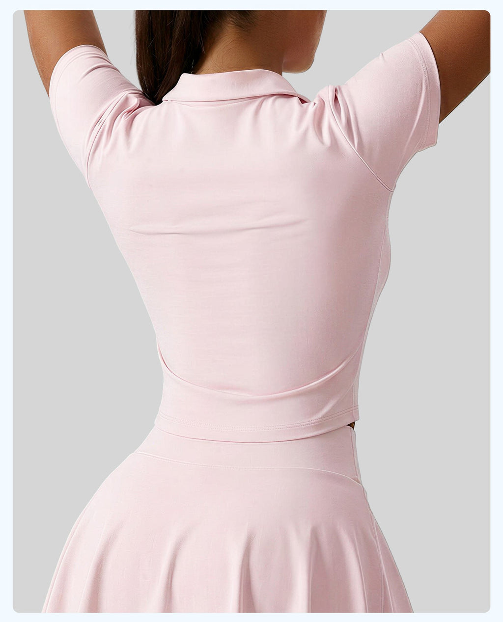 Women's Solid Color Polo Collar Sports Short-Sleeve T-Shirt, Slim Fit Figure-Flattering Yoga Top