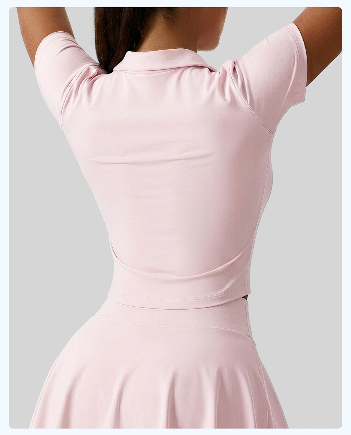 Women's Solid Color Polo Collar Sports Short-Sleeve T-Shirt, Slim Fit Figure-Flattering Yoga Top
