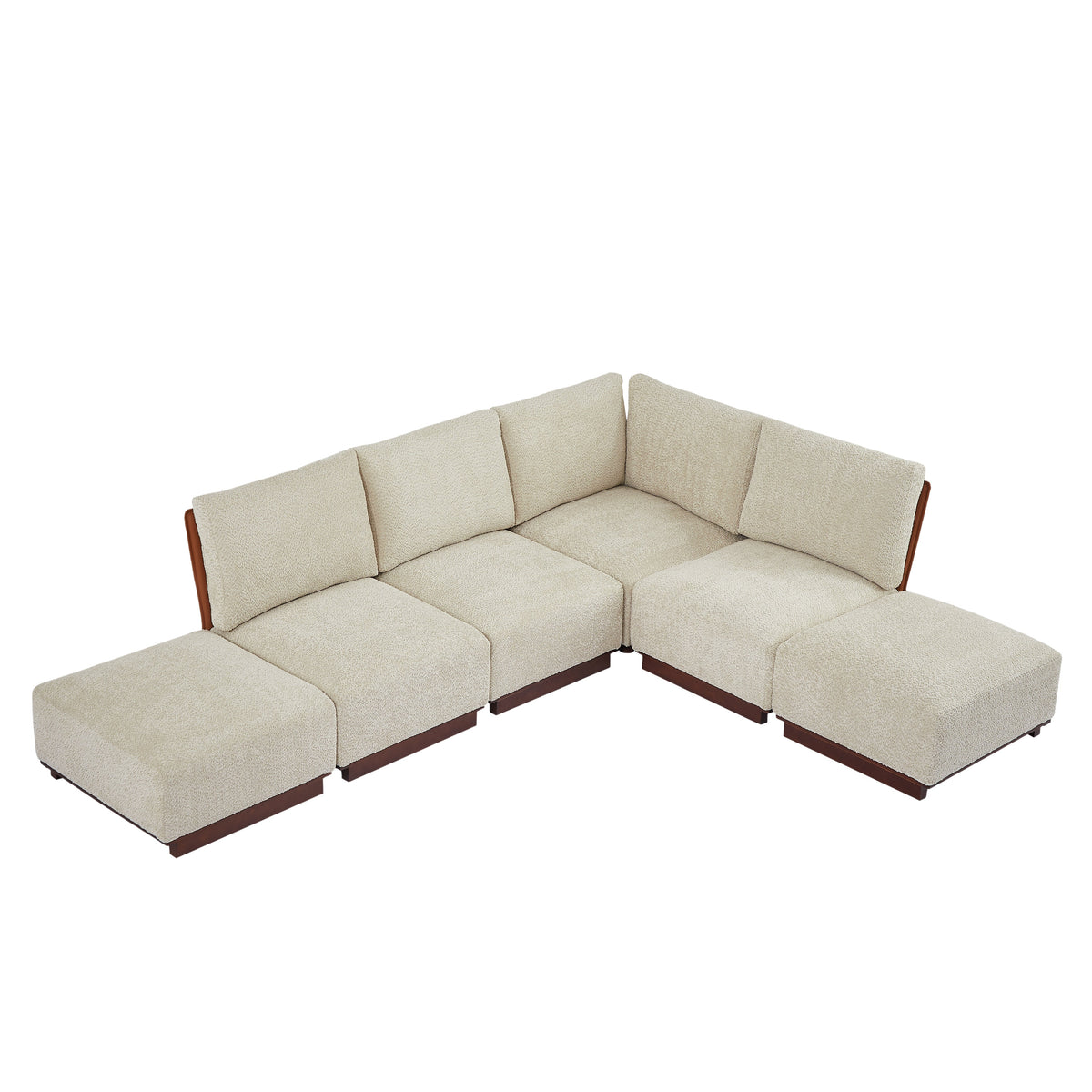 Velora 116 in. 6-Piece L Shaped Boucle Modular Sectional Sofa