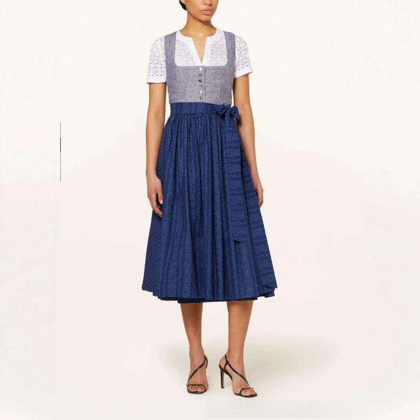 Lace-up Bow Long French-style Dress Elegant For Workwear
