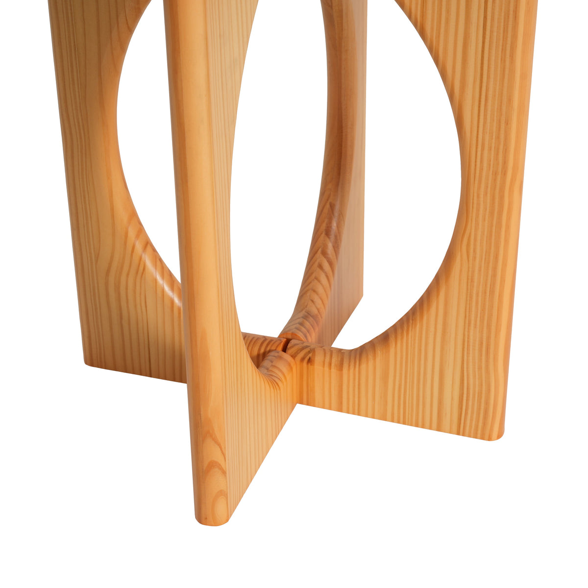 Natural Pine Wood Round End Table