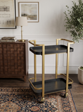 23.8x15.2x32.7" Metal Bar Cart