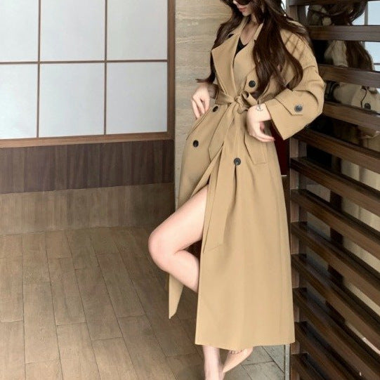 High-end Double-breasted Trench Coat For Women