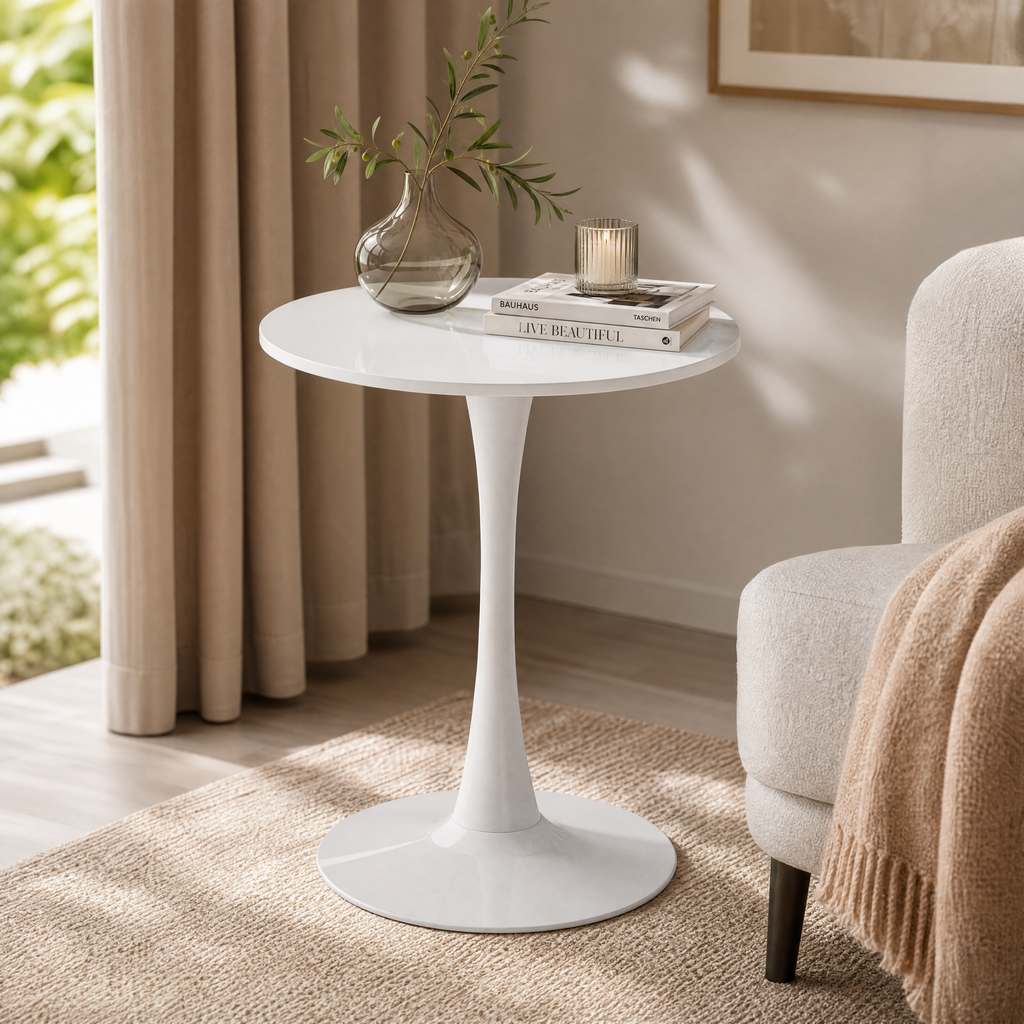 White Round Dining Table