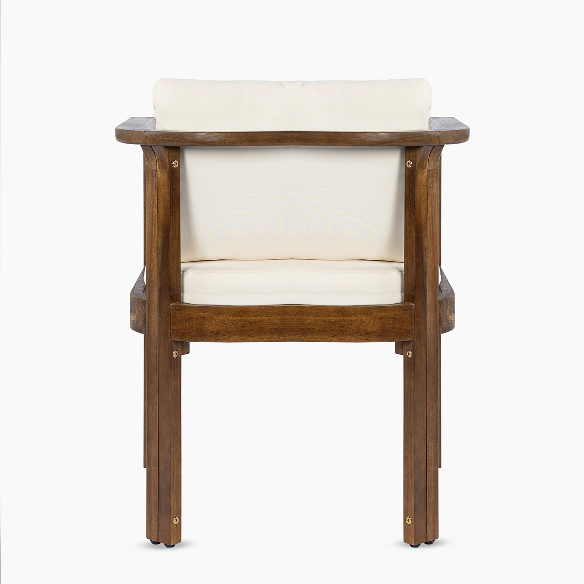 Outdoor Dining Chair Set of 4 with Curved Acacia Wood Arms