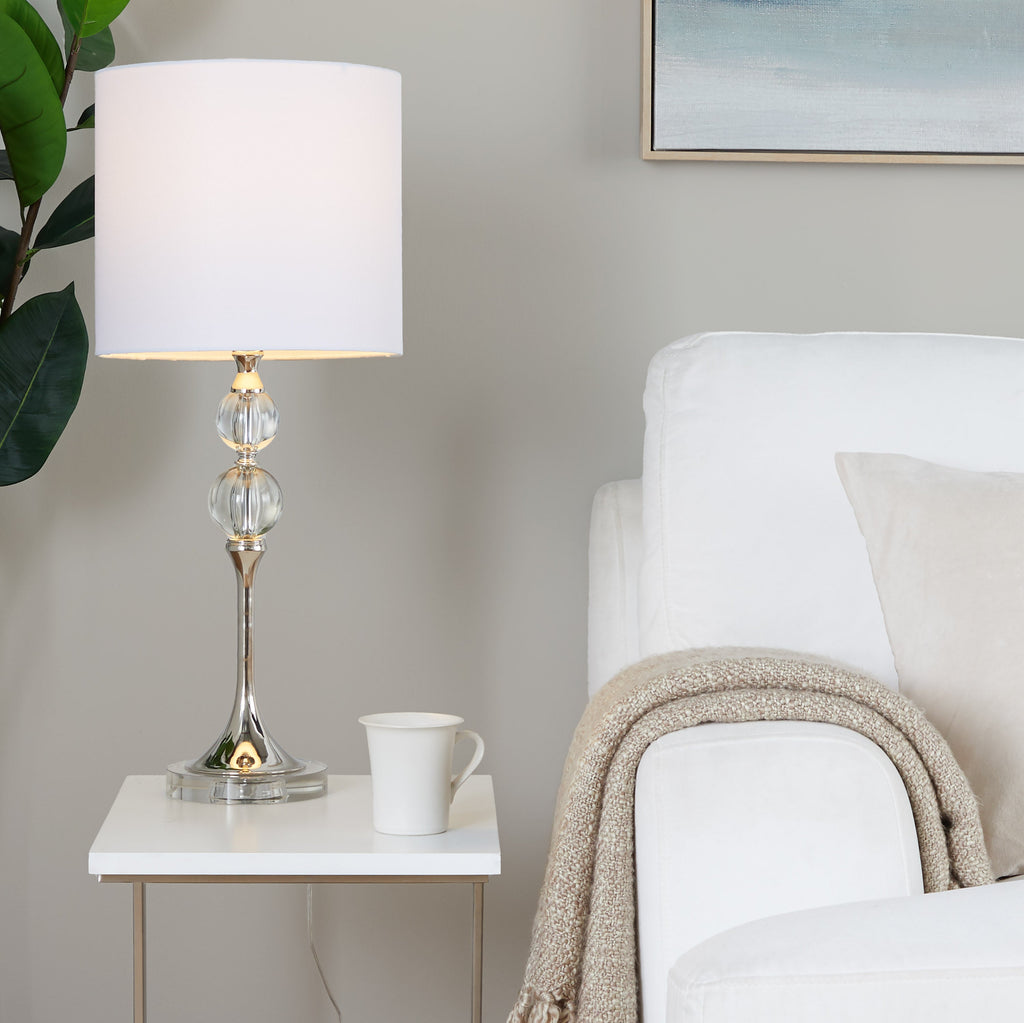 26" Contemporary Crystal Table Lamp