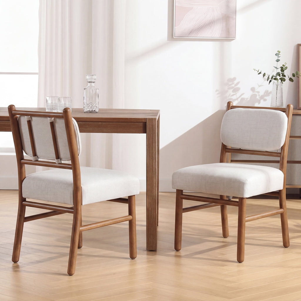 Fabric Upholstered Dining Chairs, Set of 2