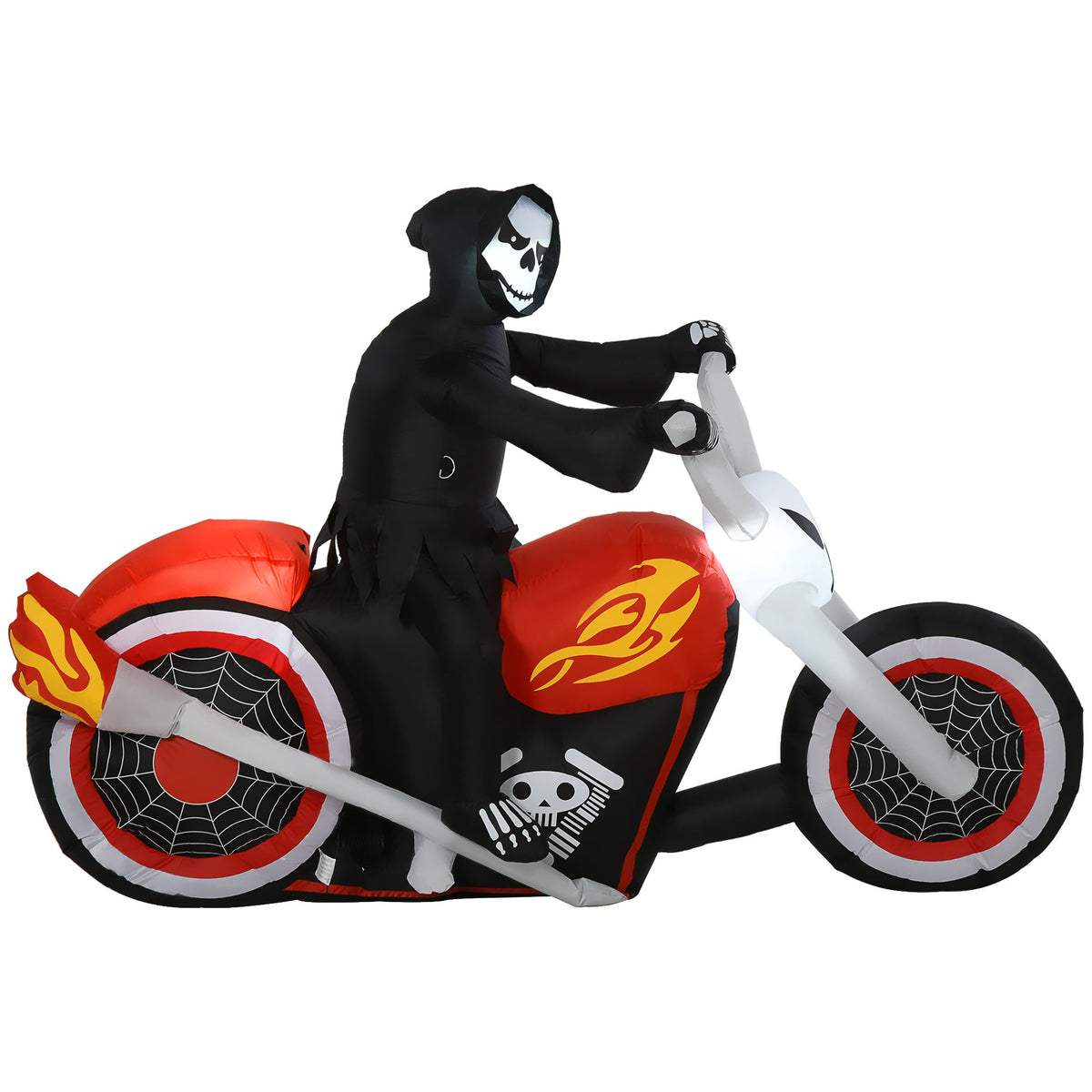 HOMCOM 6' Halloween Inflatable Grim Ghost Biker