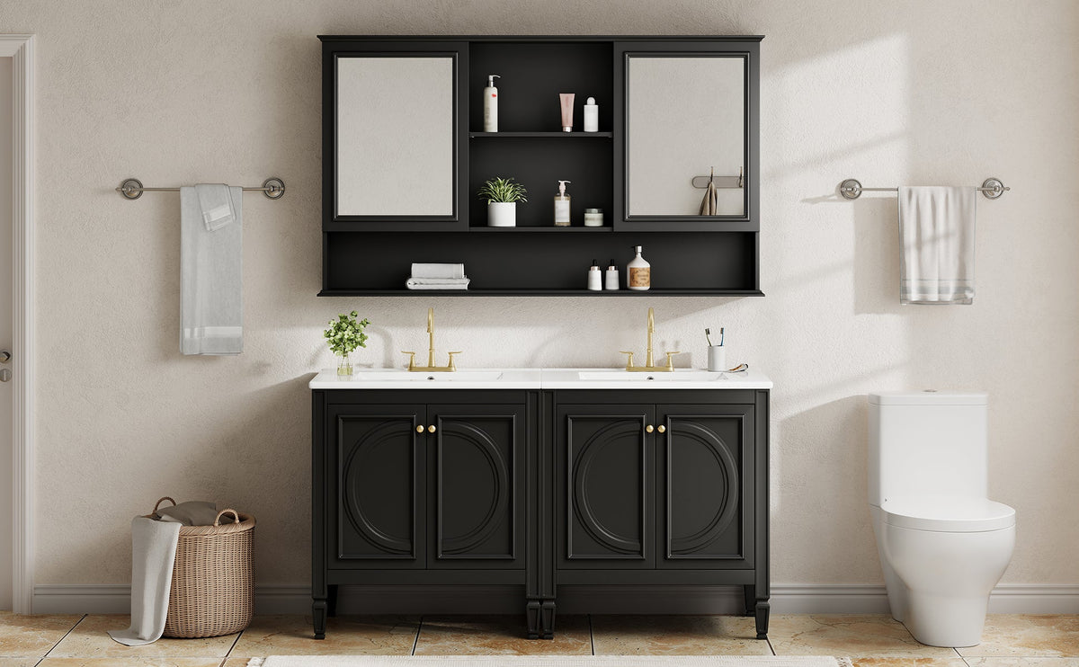 60" Double Sink Bathroom Vanity Set with Tall