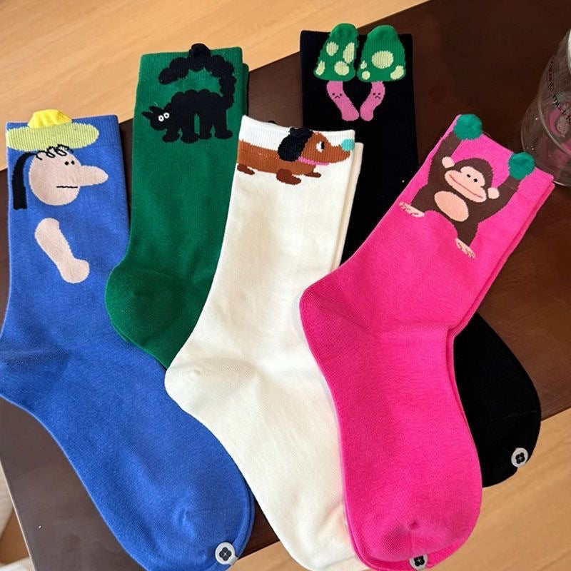 Trendy Illustrated Spring Socks For Women