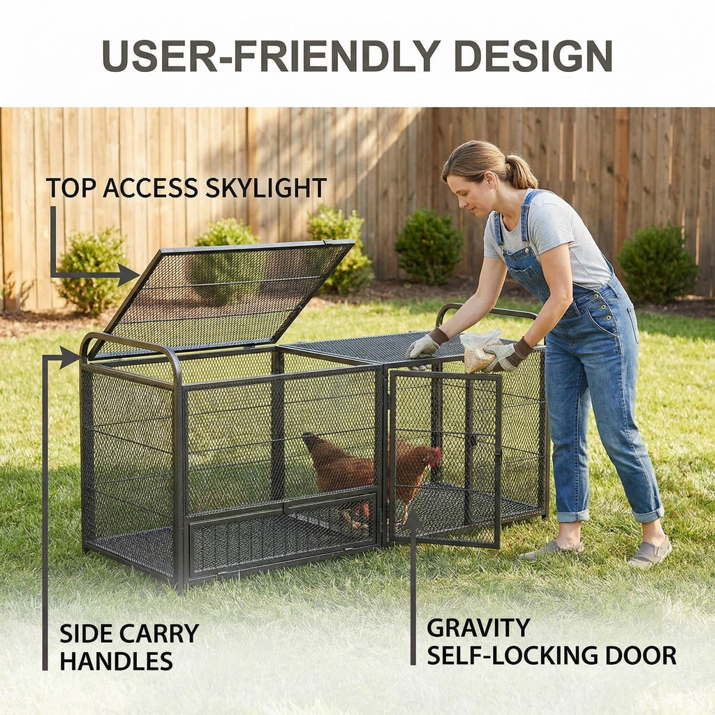 63" Chicken Cage Metal Poultry Breeding Coop