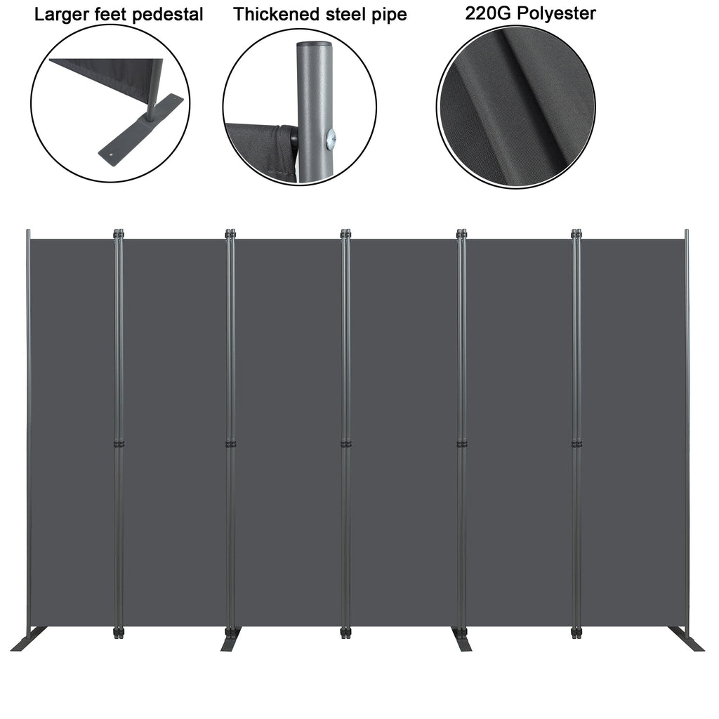 Room Divider 6-Panel - Black