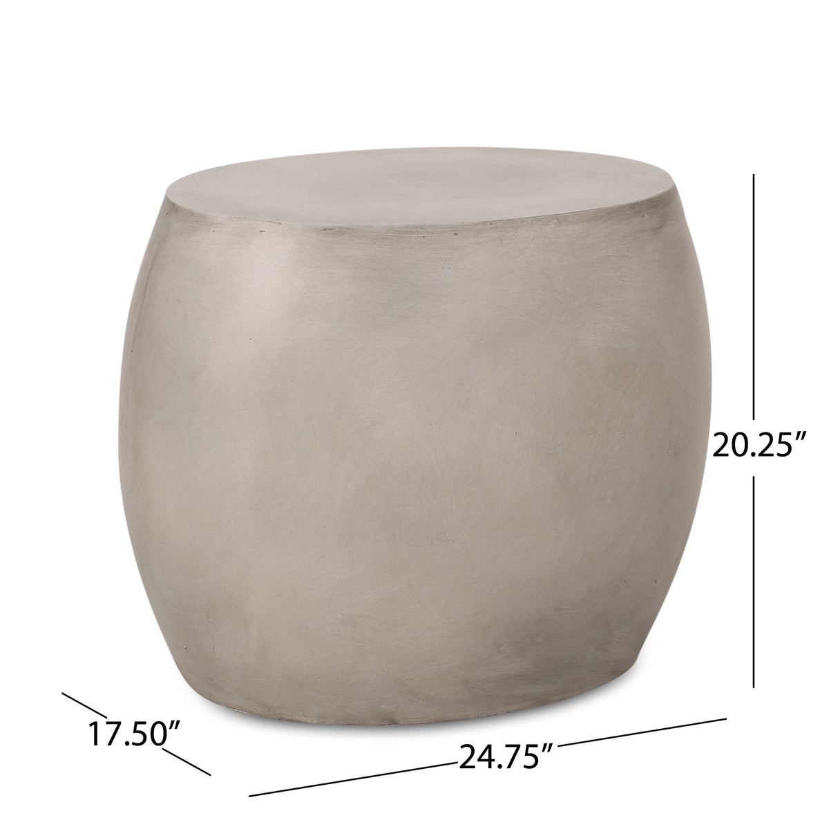 Outdoor Oval Lightweight Concrete Side Table