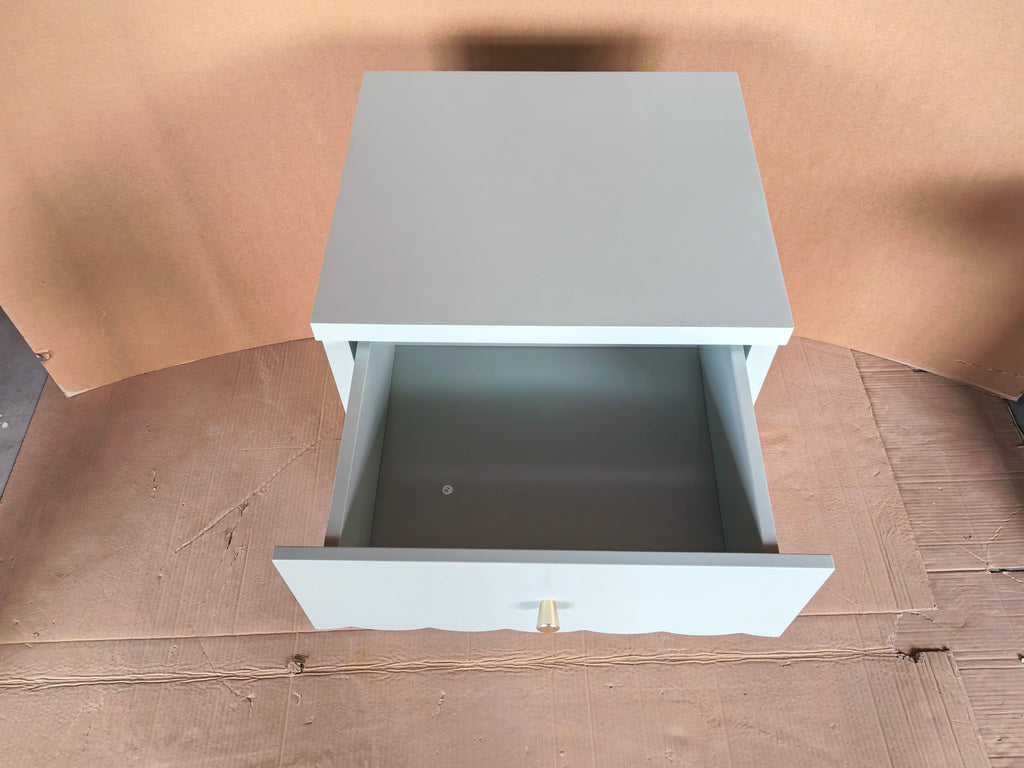Modern Nightstand with Drawer and Open Shelf