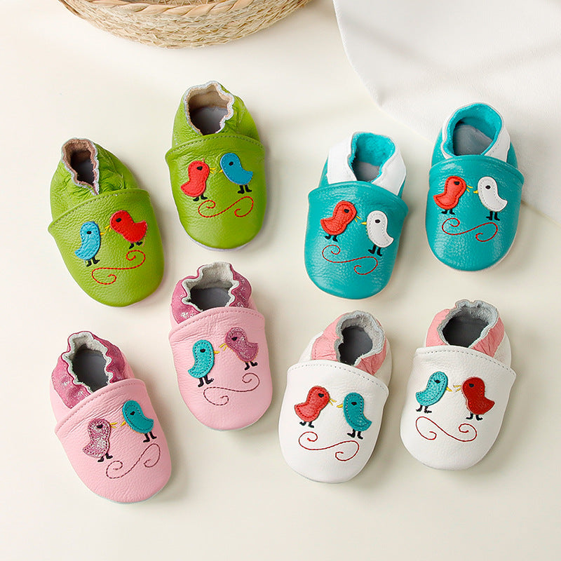 Childrens And Babies Genuine Leather First-walking Shoes