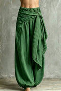 Women's Loose Casual Pants With A Tie-waist Design