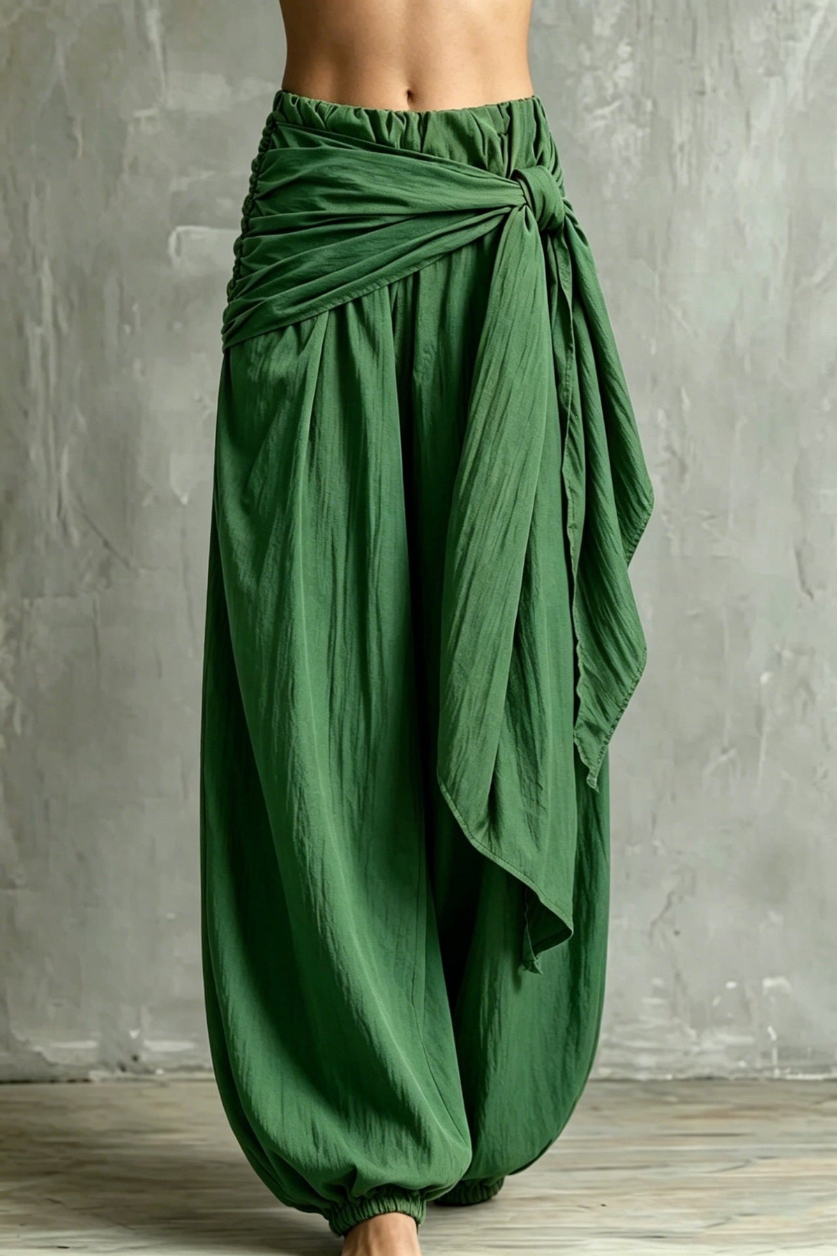 Women's Loose Casual Pants With A Tie-waist Design