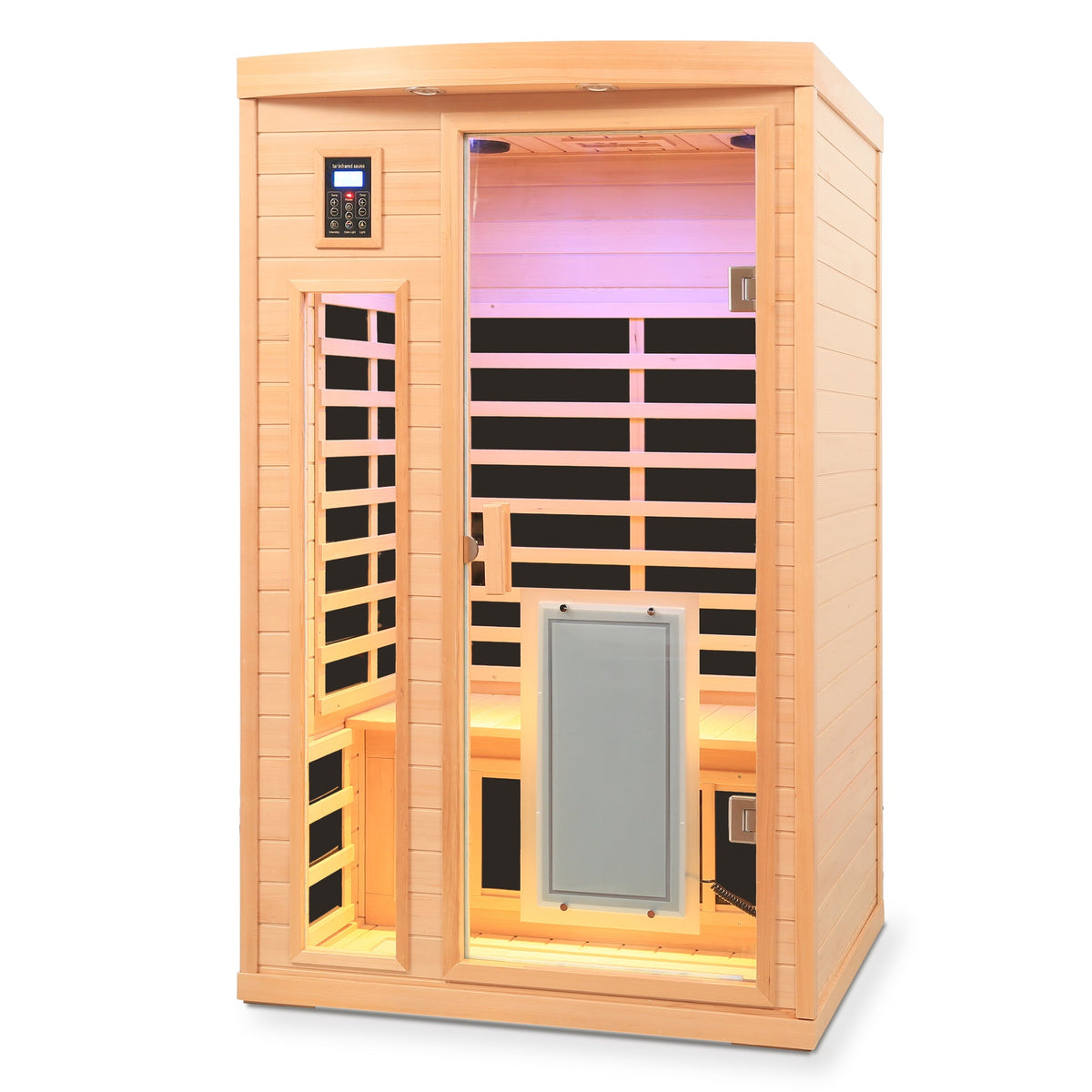 Low EMF Hemlock Wood Far-Infrared Indoor Two Person Sauna Room