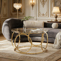 31.5" Modern Round Glass Top Coffee Table