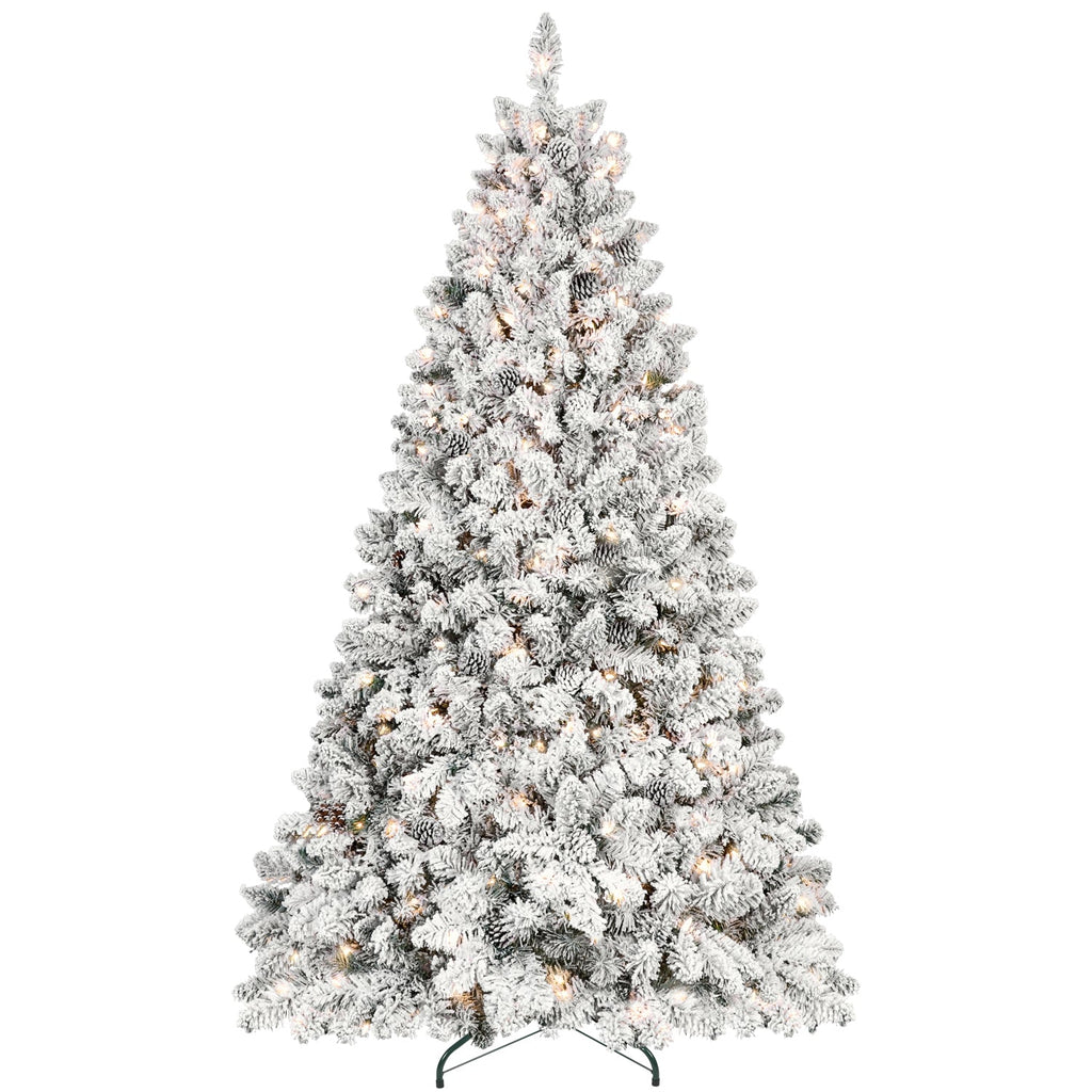7.5FT Flocked Christmas Tree with 550 UL Lights