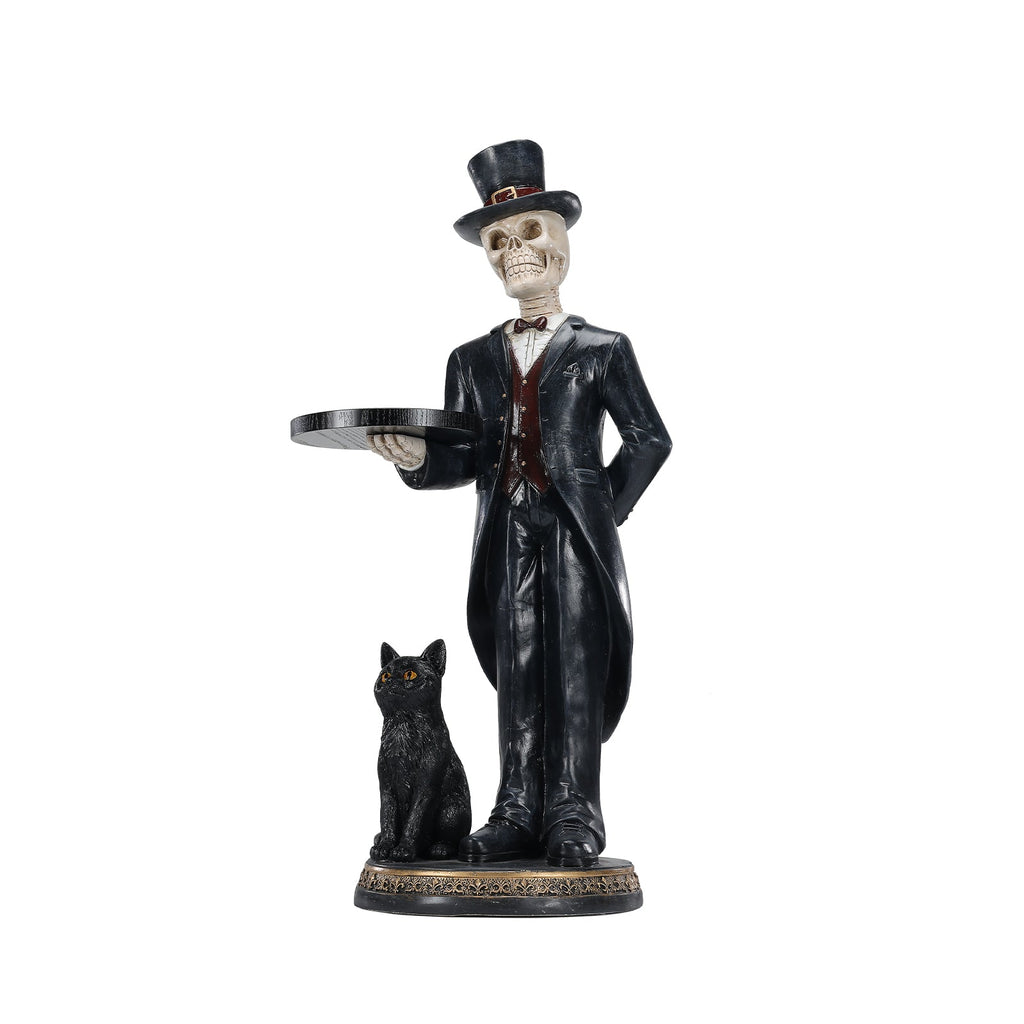 Halloween Skeleton Butler Floor Statue
