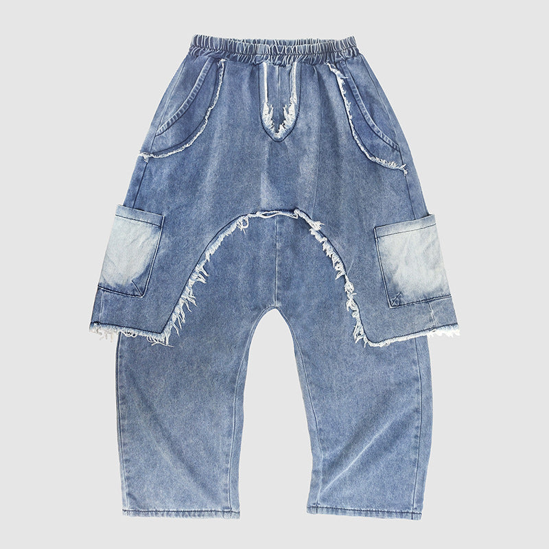 Trendy Personalized Distressed Brushed Ripped Jeans