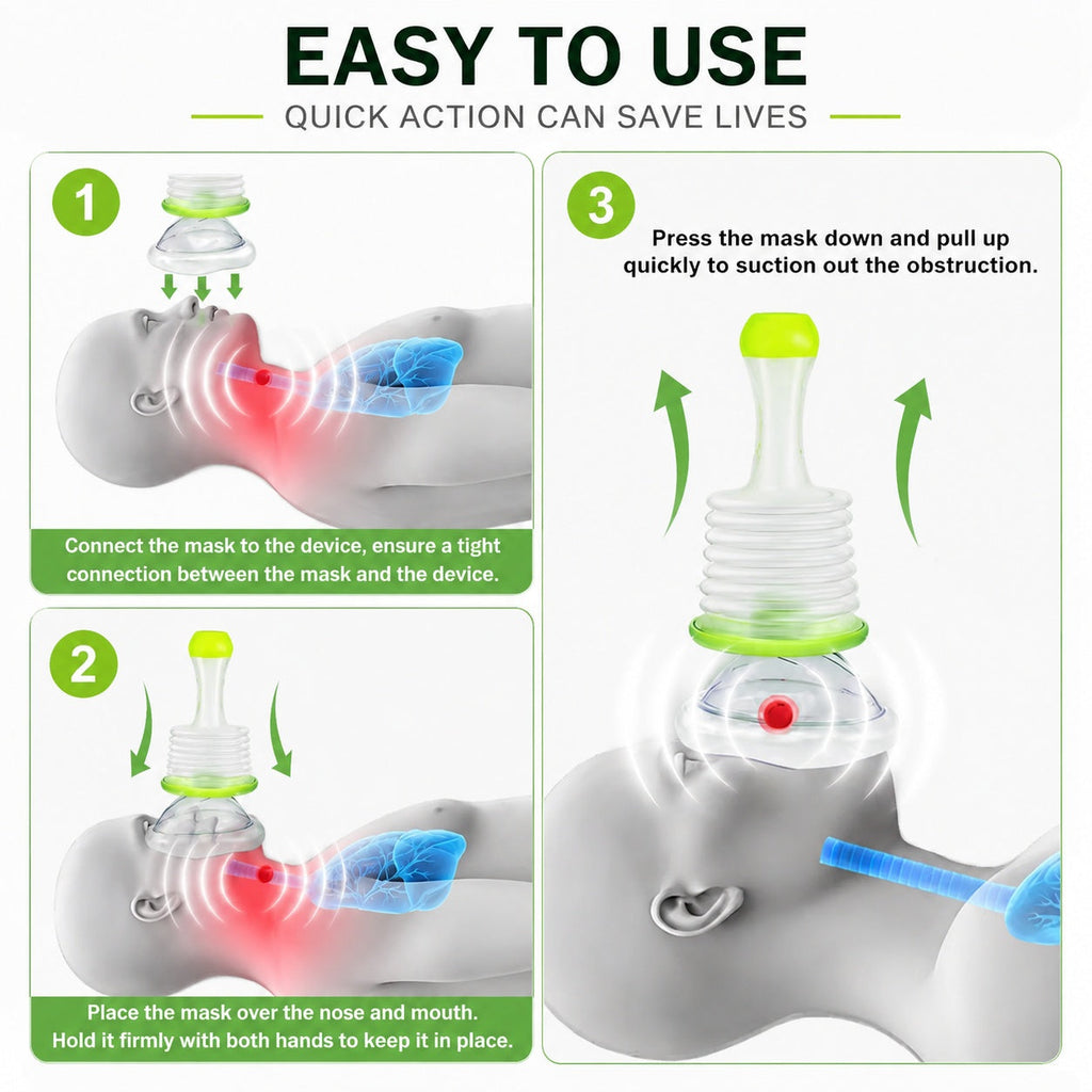 Anti-Choking Device For Adults & Children Air Suction Emergency Kit With Masks Eco-Friendly Multi-Purpose Home School Travel