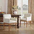 Modern Upholstered Dining Chair with Arms (Set of 2)