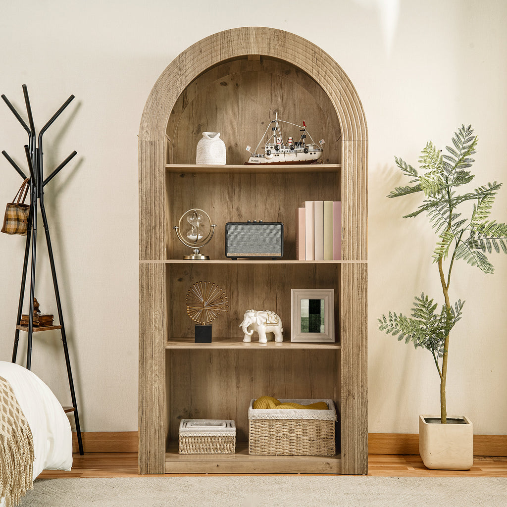 78.74" Tall Arched Bookcase
